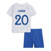 Frankreich Kingsley Coman #20 Auswärts Trikotsatz Kinder WM 2022 Kurzarm (+ Kurze Hosen)